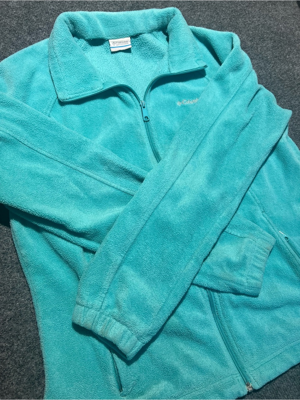 Columbia Teal Half-Zip Fleece Pullover